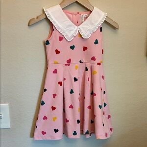 Janie and Jack Pink Dress with Colorful Hearts size 6